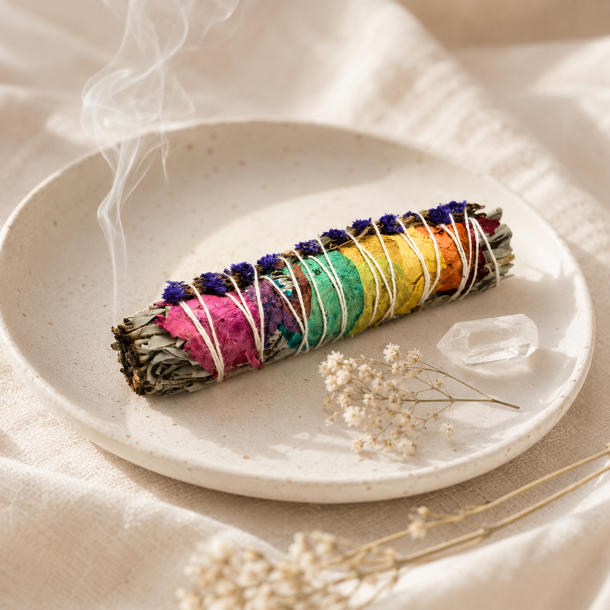 7 Chakras White Smudge 15 cm