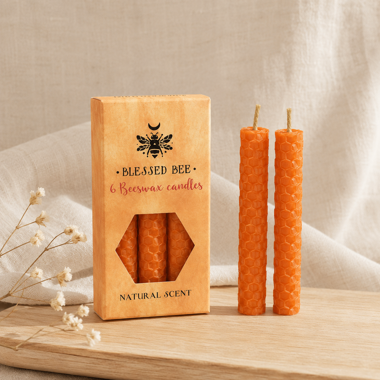 Blessed BeeWax Candles | Orange