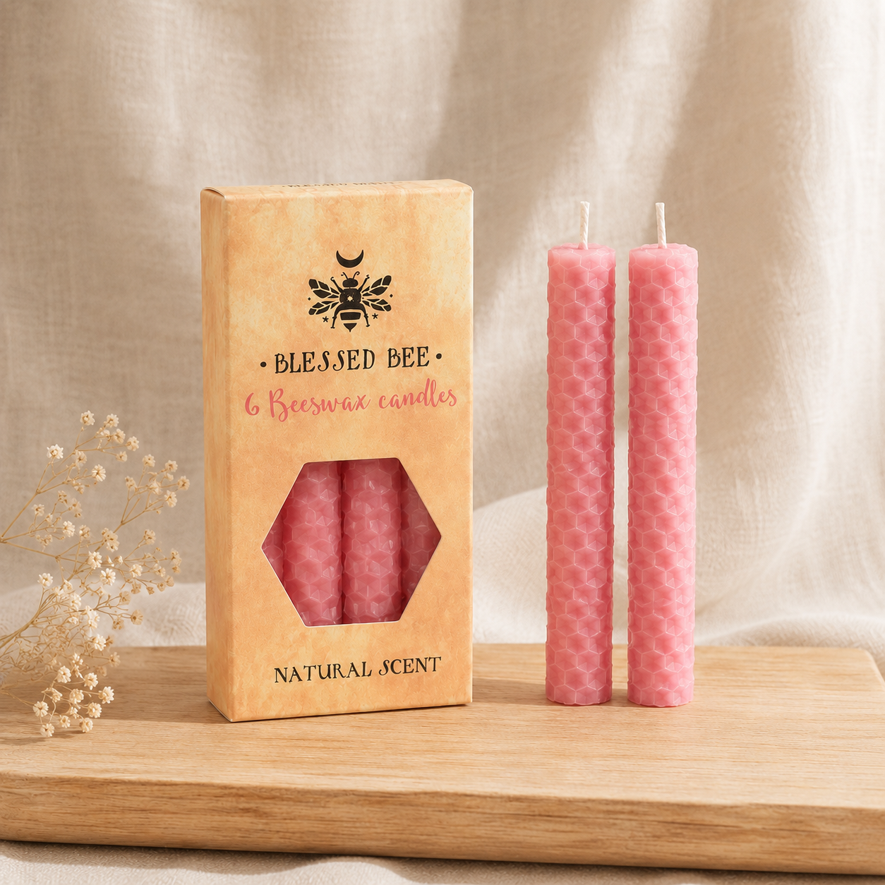 Blessed BeeWax Candles | Pink