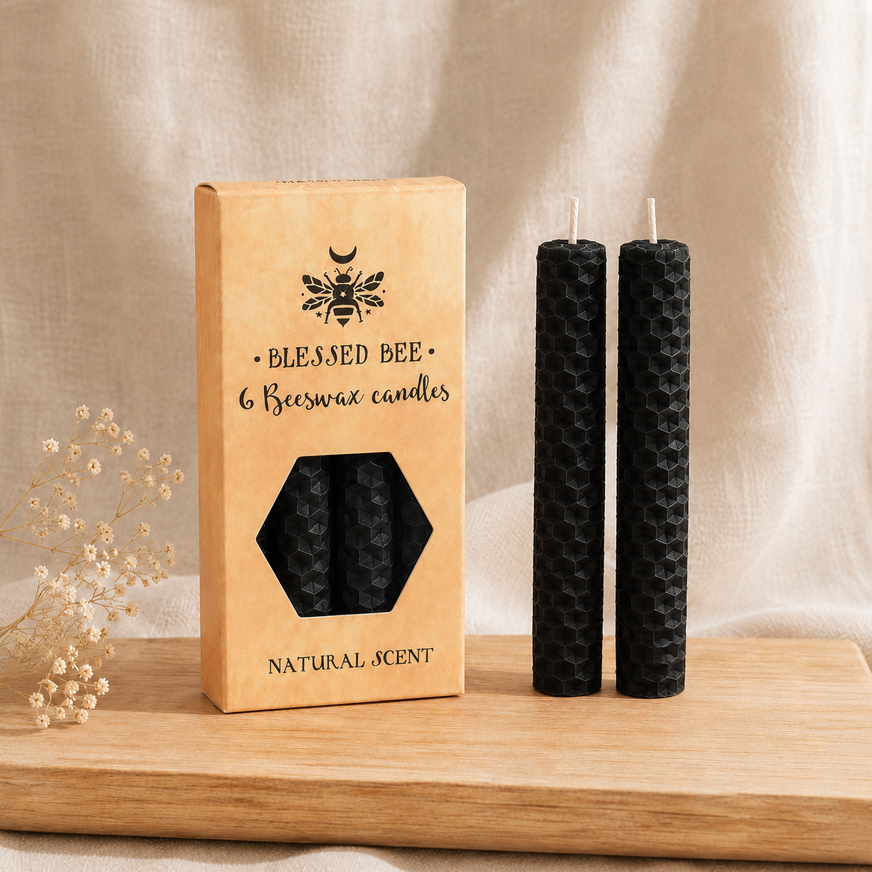 Blessed BeeWax Candles | Black