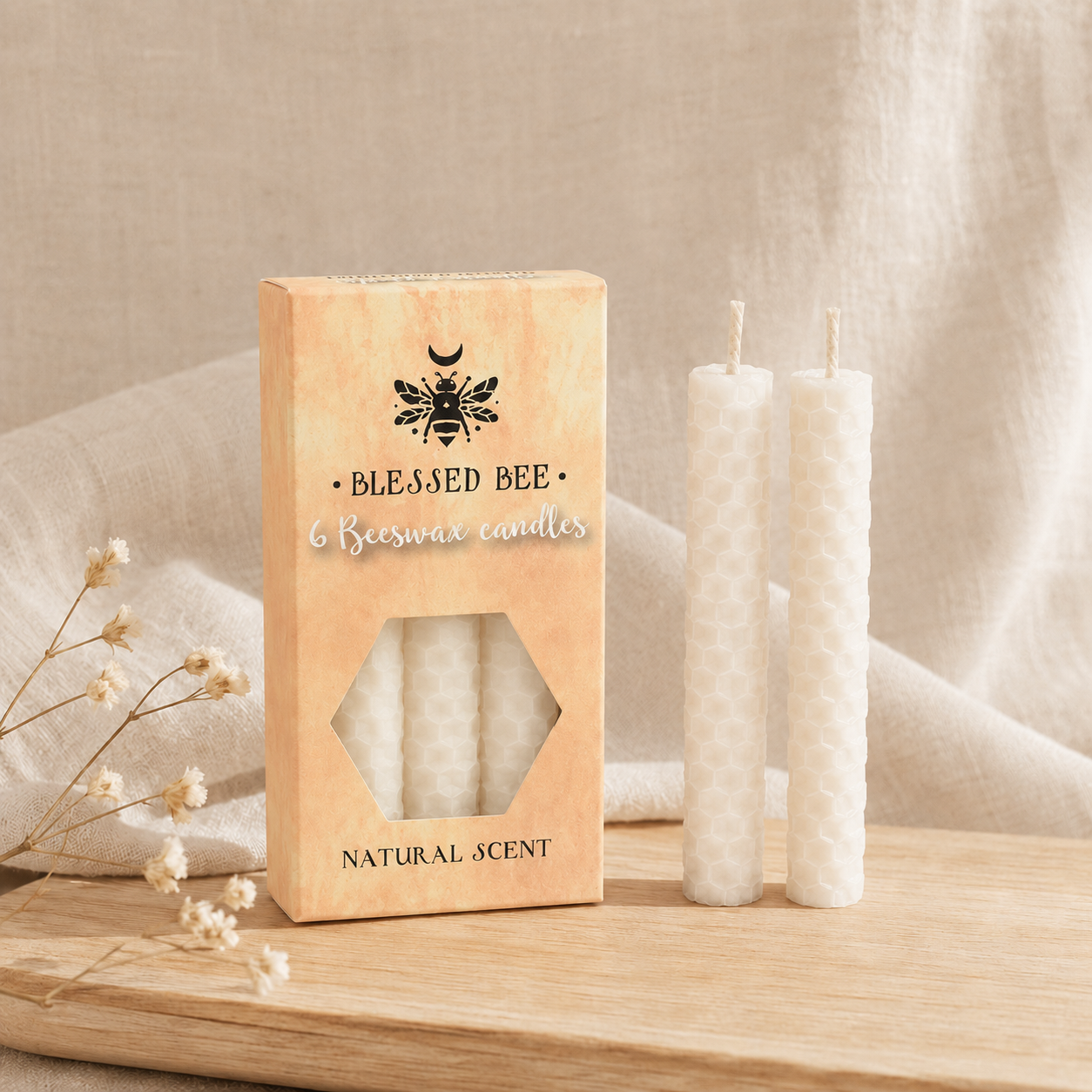 Blessed BeeWax Candles | White