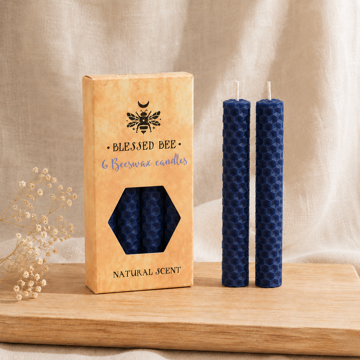 Blessed BeeWax Candles | Blue