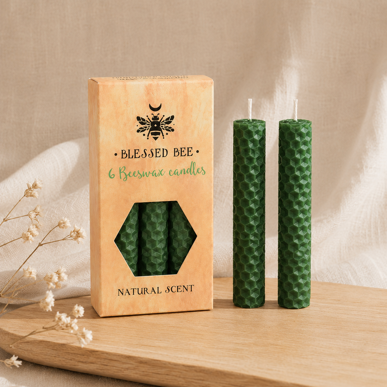 Blessed BeeWax Candles | Green