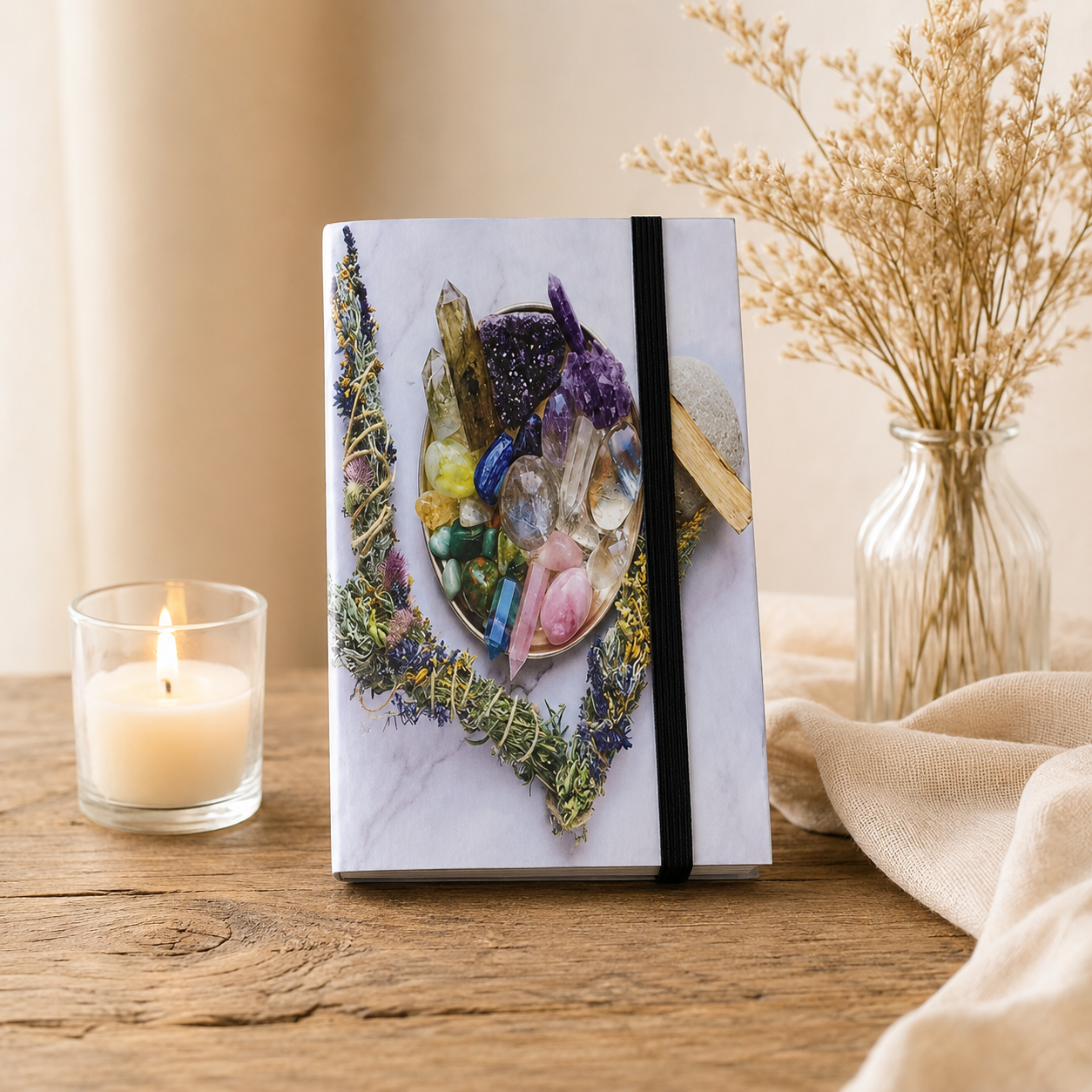 Crystal Notes — Mini Journal (15×10 cm)