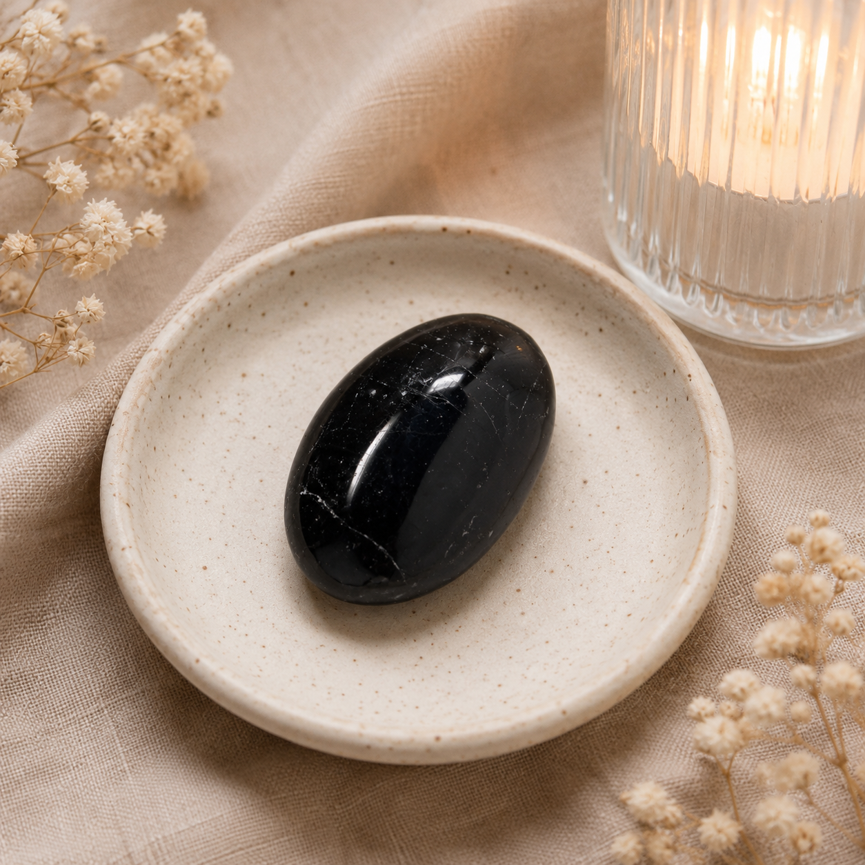 Black Obsidian Palm Stone | Crystals