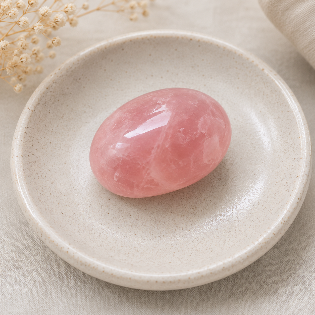 Rose Quartz Palm Stone | Crystals