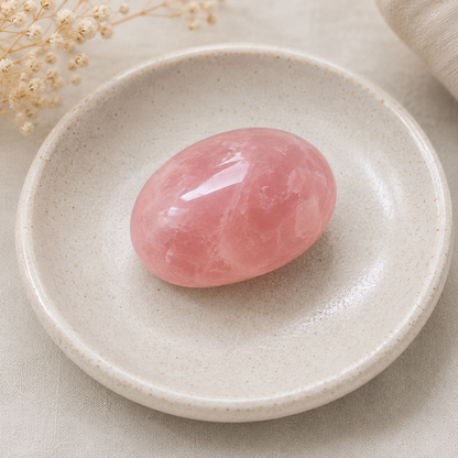 Rose Quartz Palm Stone | Crystals