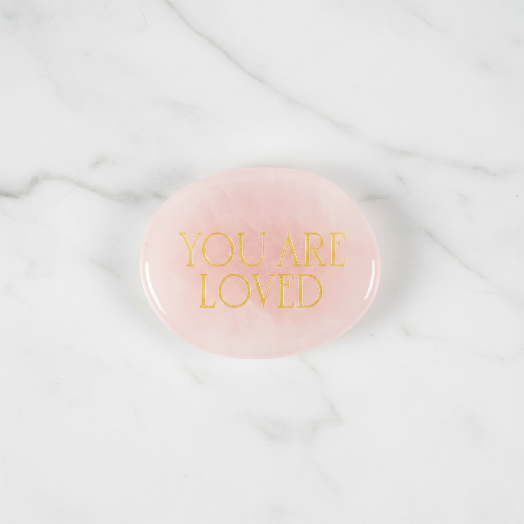 Rose Quartz Palm Stone – You Are Loved