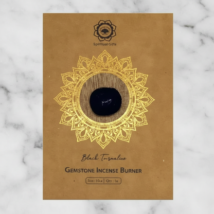 Mango Wood Incense Holder — Black Tourmaline