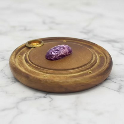 Mango Wood Incense Holder — Amethyst