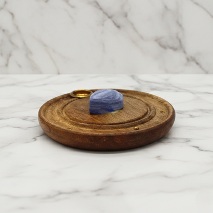 Mango Wood Incense Holder — Lapis Lazuli