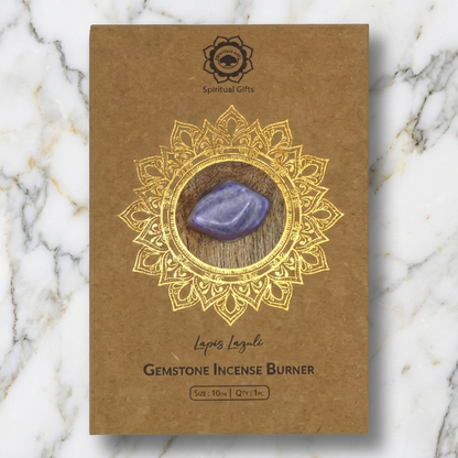 Mango Wood Incense Holder — Lapis Lazuli