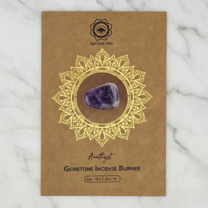 Mango Wood Incense Holder — Amethyst