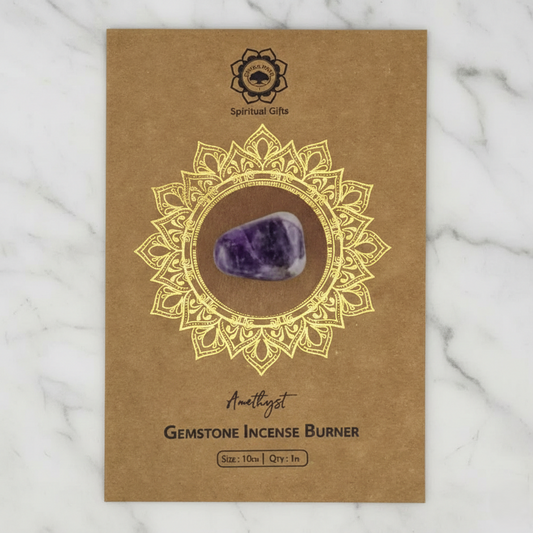 Mango Wood Incense Holder — Amethyst