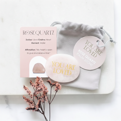 Rose Quartz Palm Stone – You Are Loved