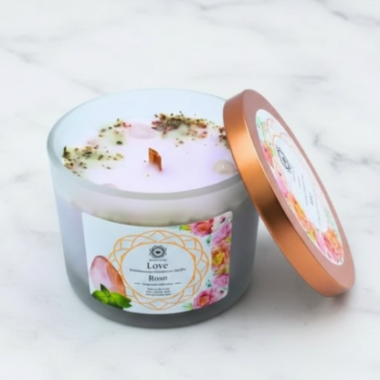 Love Rose — Gemstone Candle