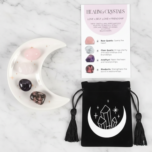 Love Intention Crystal Set & Moon Trinket Dish